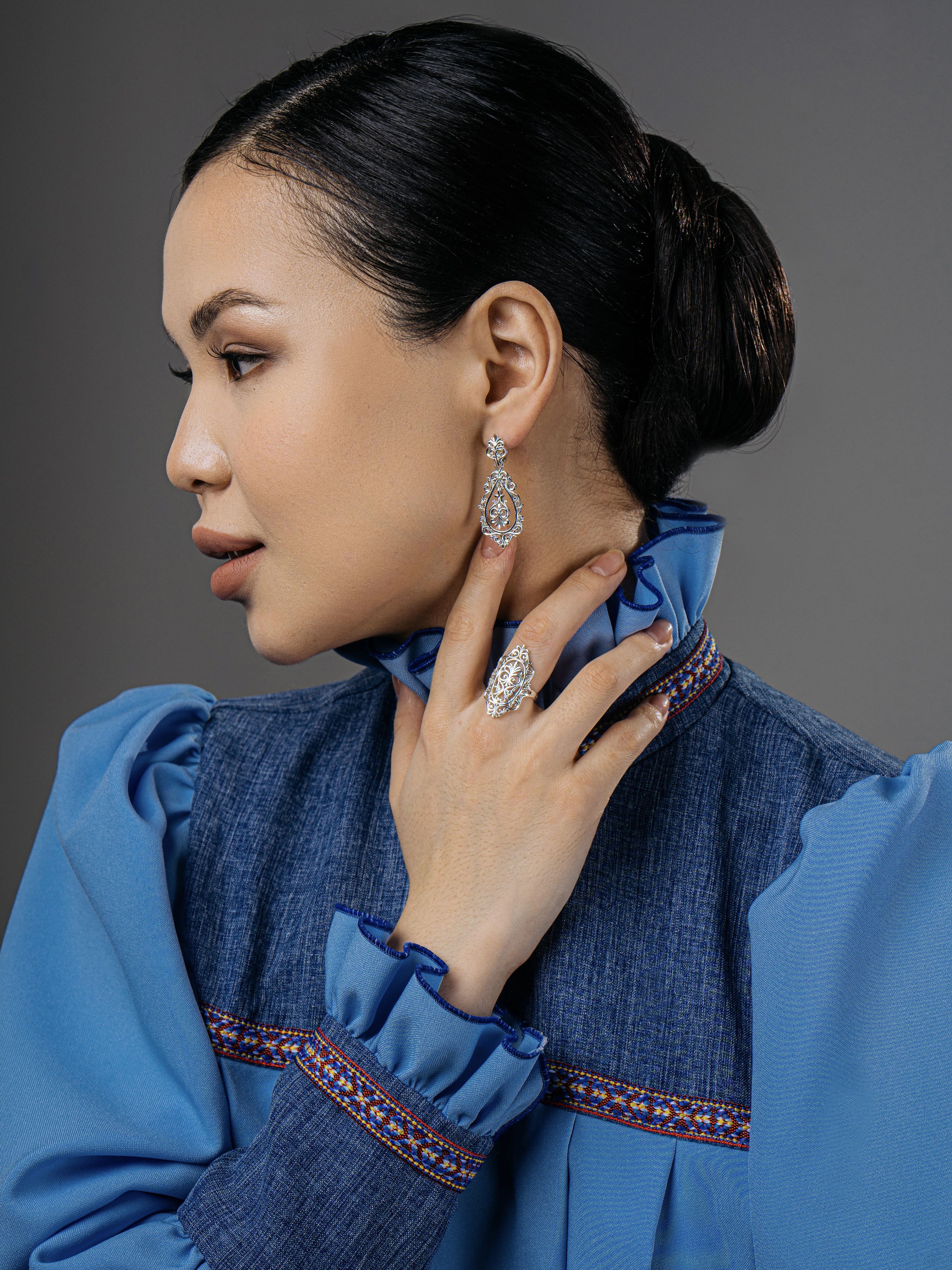 СЕРЕБРО ЯКУТИИ Кольцо серебряное Якутское украшение