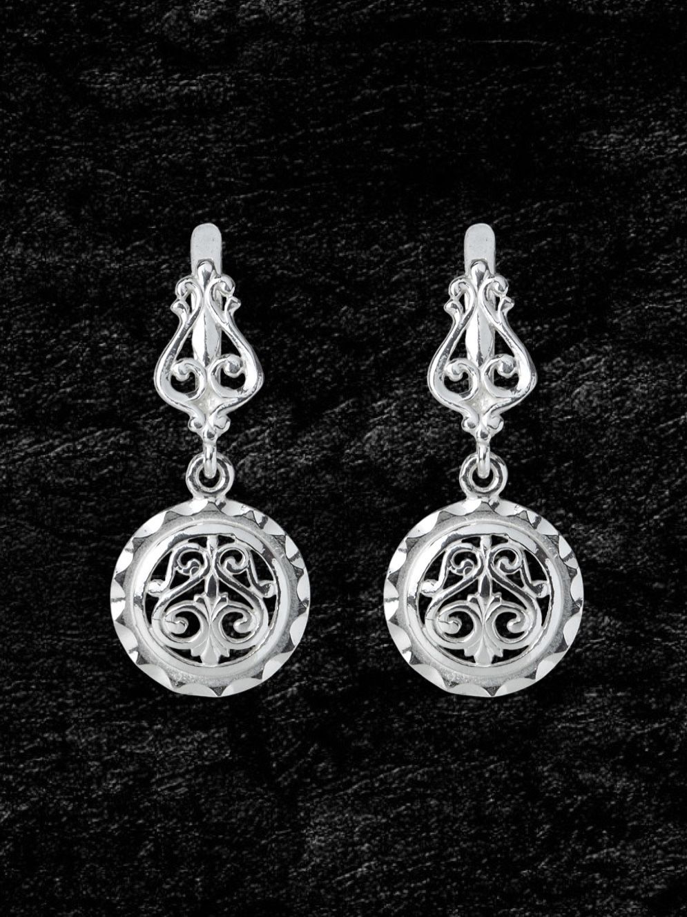 Серьги серебряные якутские Узор Оберег