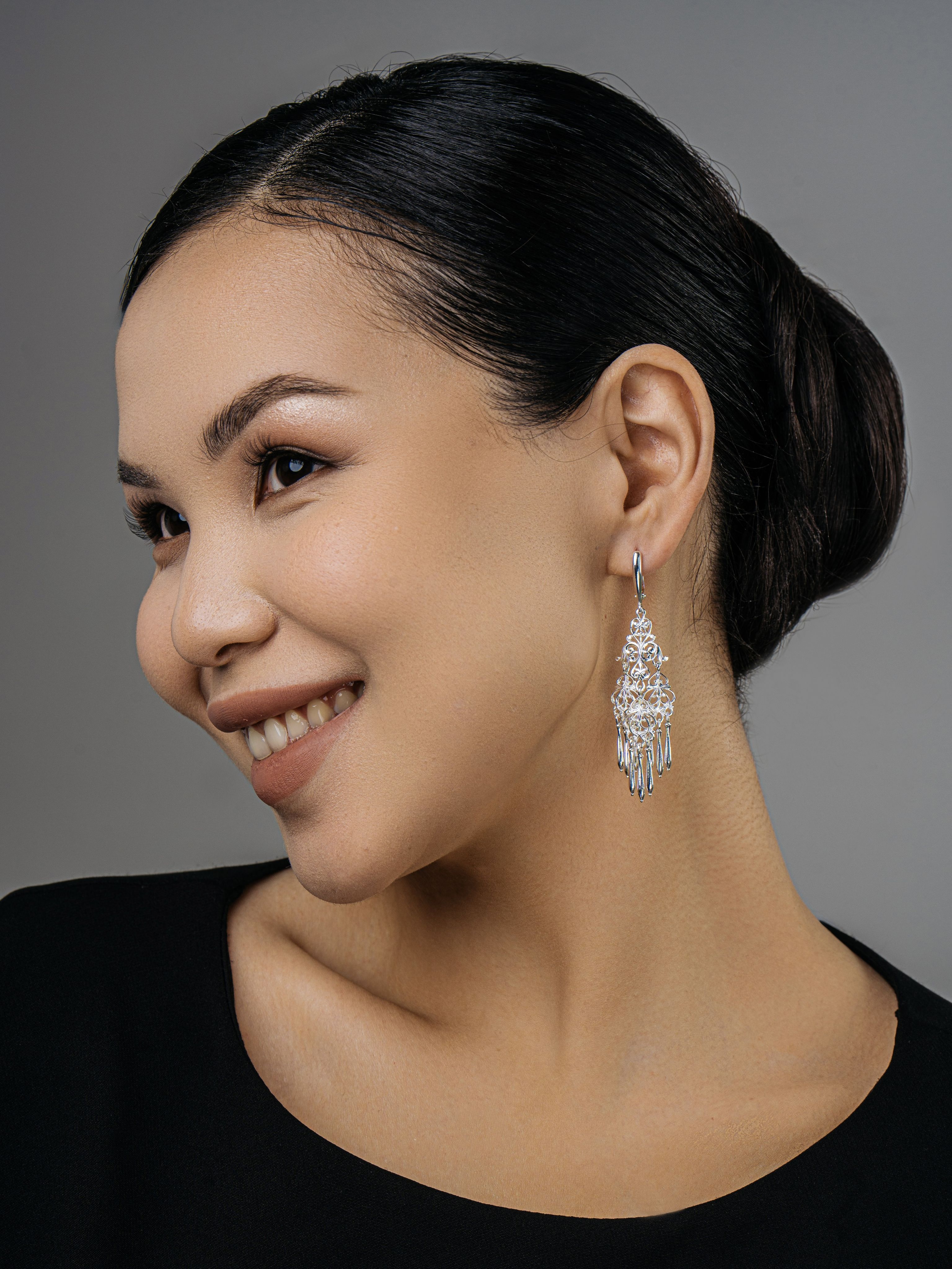 Серьги серебряные якутские Узоры Этника