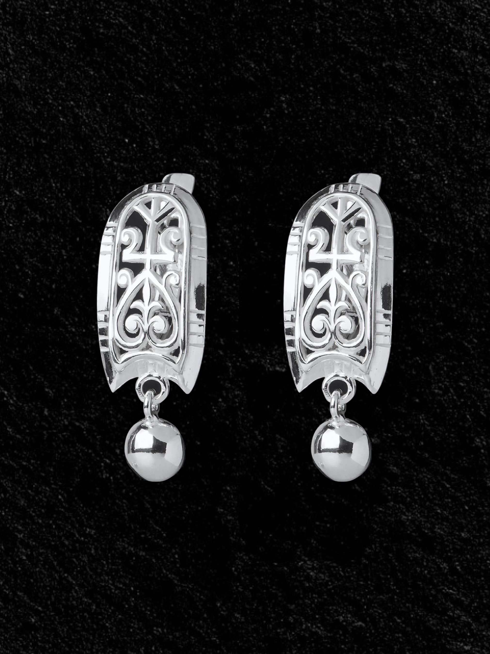 Серьги серебряные Якутские узоры Этника