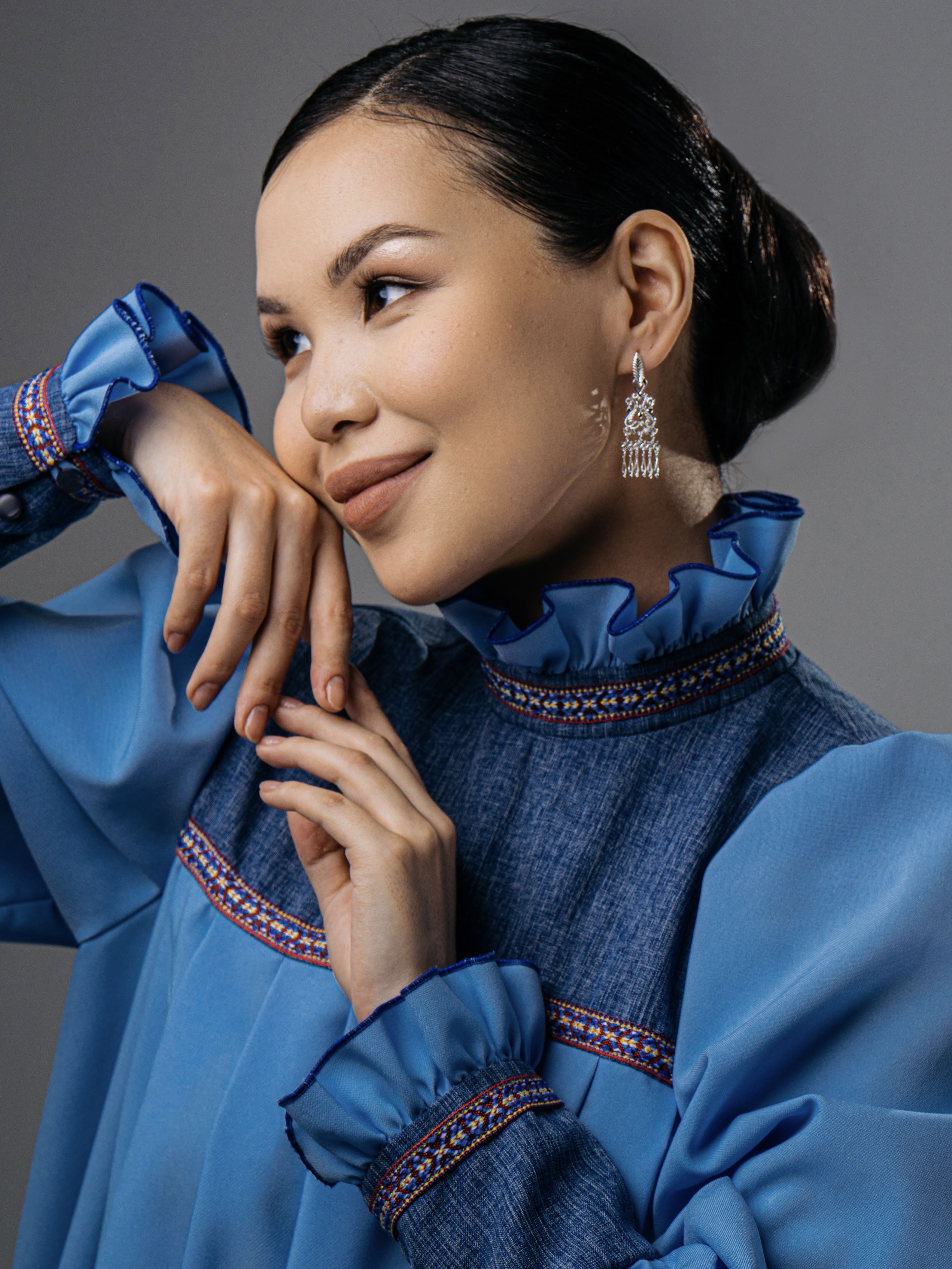Серьги серебряные женские якутские трансформеры